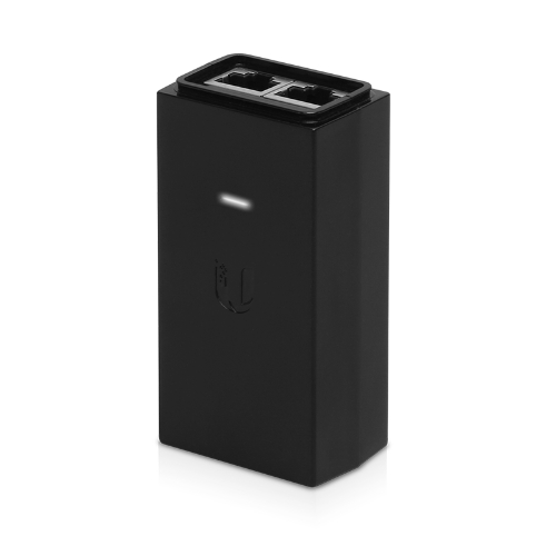 Ubiquiti PoE Adapter, 24VDC, 12W, Gigabit Ethernet, ESD protection  LED, Surge and Clamping Protection, Black