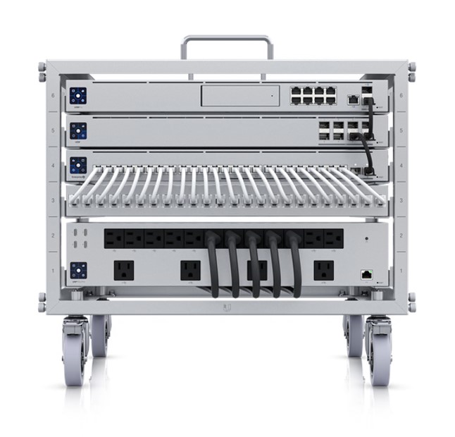 Ubiquiti Toolless Mini Rack,Compact,Stackable 6U Open-frame Rack For UniFi Rack-mount Device,Toolless AssemblyDevice Mounting,Lockable Casters