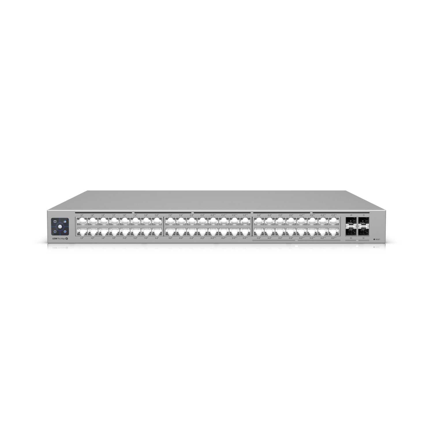 Ubiquiti UniFi Network, Switch, 48-Port,  POE 720W, (16) 2.5 GbE ports, 8 PoE+, 8 PoE++, (4) 10G SFP+ Ports,  Layer3,  Rack Mount,
