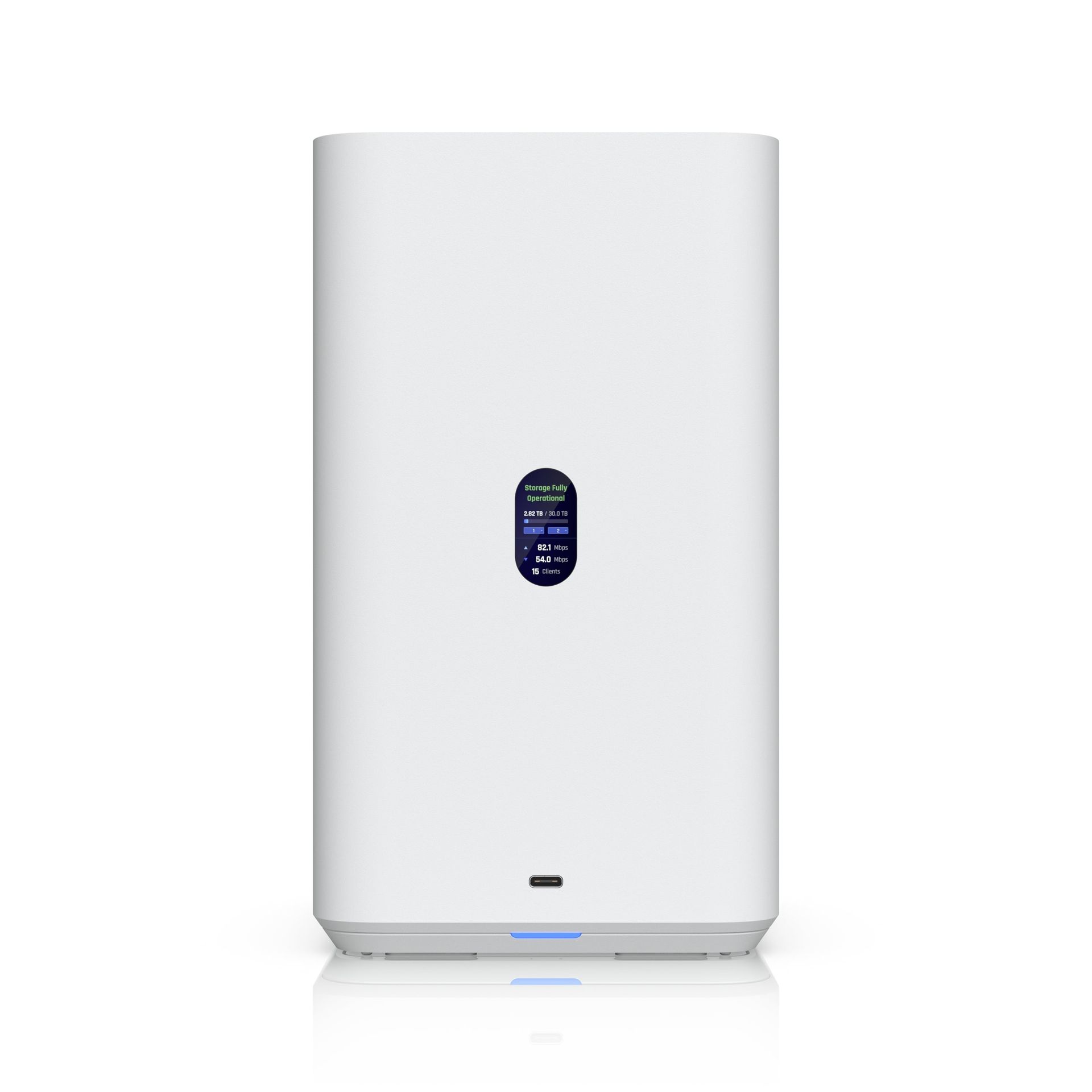 Ubiquiti UNAS 2, White, UniFi Network Attached Storage (2) 3.5" HDD Bays, 2.5 GbE Networking, USB-C Connectivity, Included PoE++ Adapter, Compact Foot