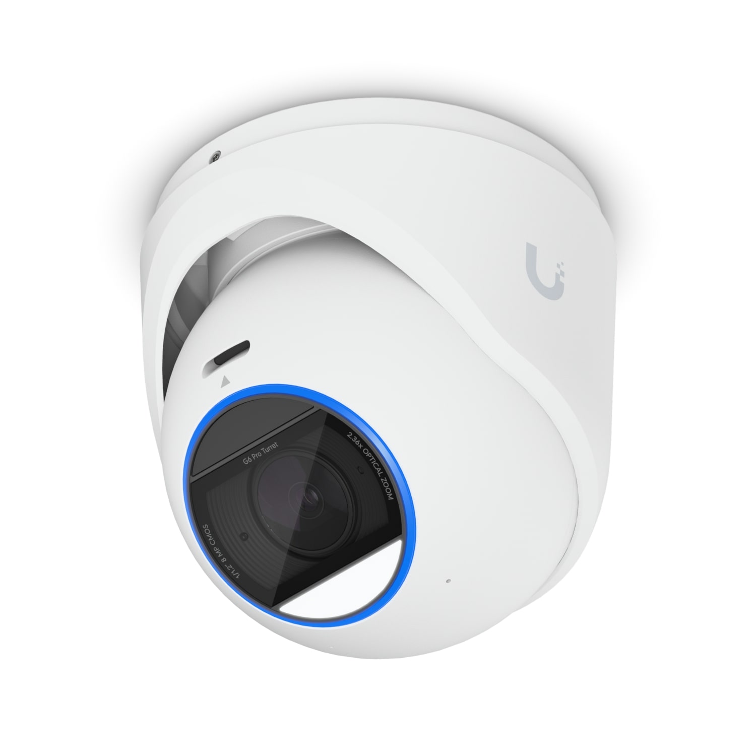 Ubiquiti  G6 Pro Turret, White, All-Weather Tamper-Resistant 4K PoE+Cam, AI Engine, 2.36x Optic Zoom,1/1.2"CMOS, Light Clarity,L-Range IR Night Vision