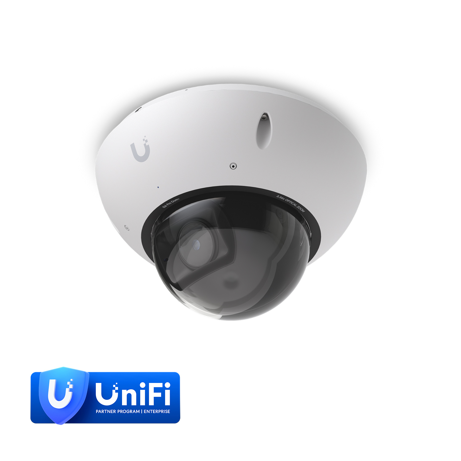 Ubiquiti G6 Pro Dome, White,All-Weather Vandal-Proof 4K PoE+, Multi-TOPS AI,2.36x Optic Zoom, 1/1.2" CMOS Sensor, IR Night VIsion,*Avail for Deal Reg*