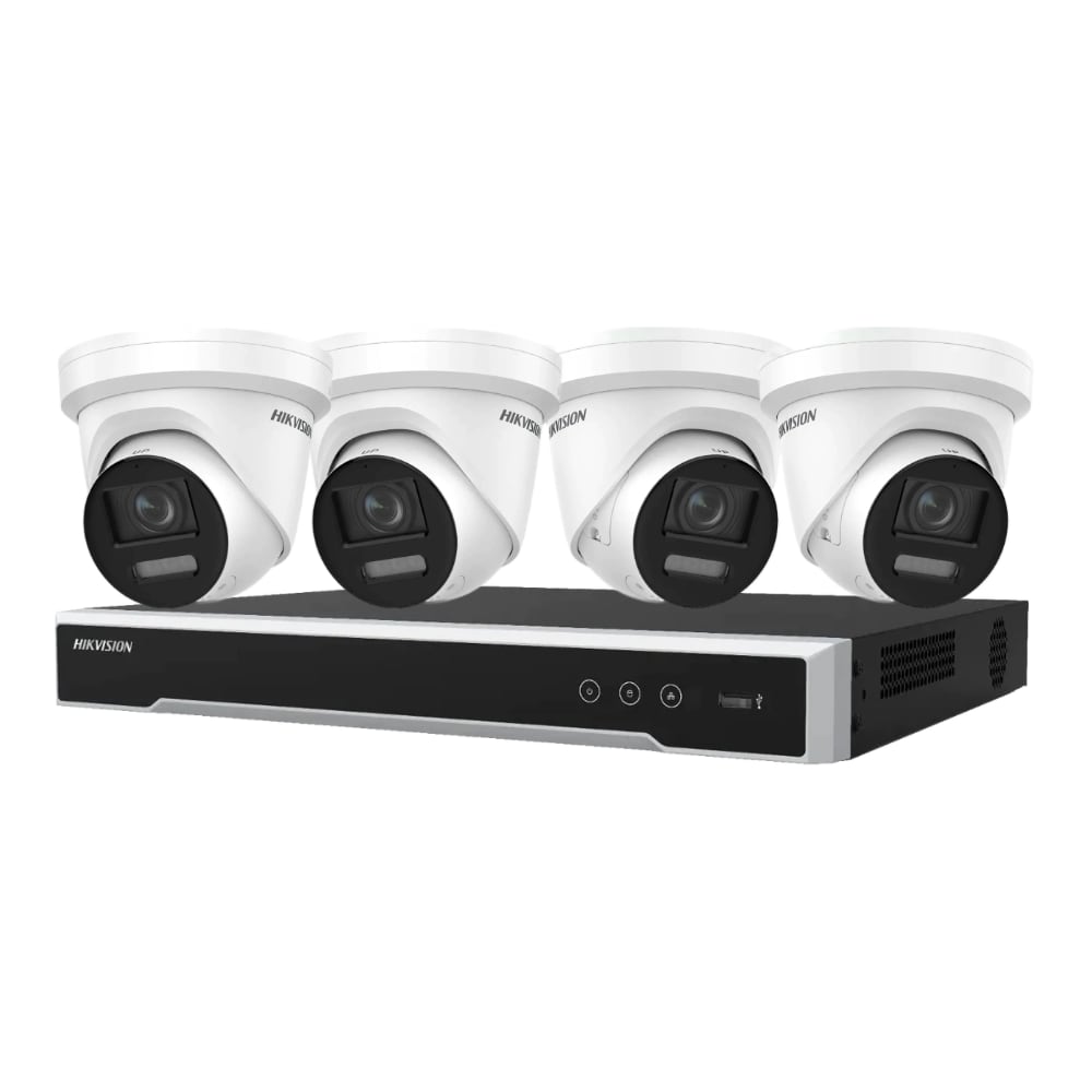 Hikvision 4 Camera G2 LiveGuard CCTV Kit with 6MP or 8MP 8CH PoE NVR