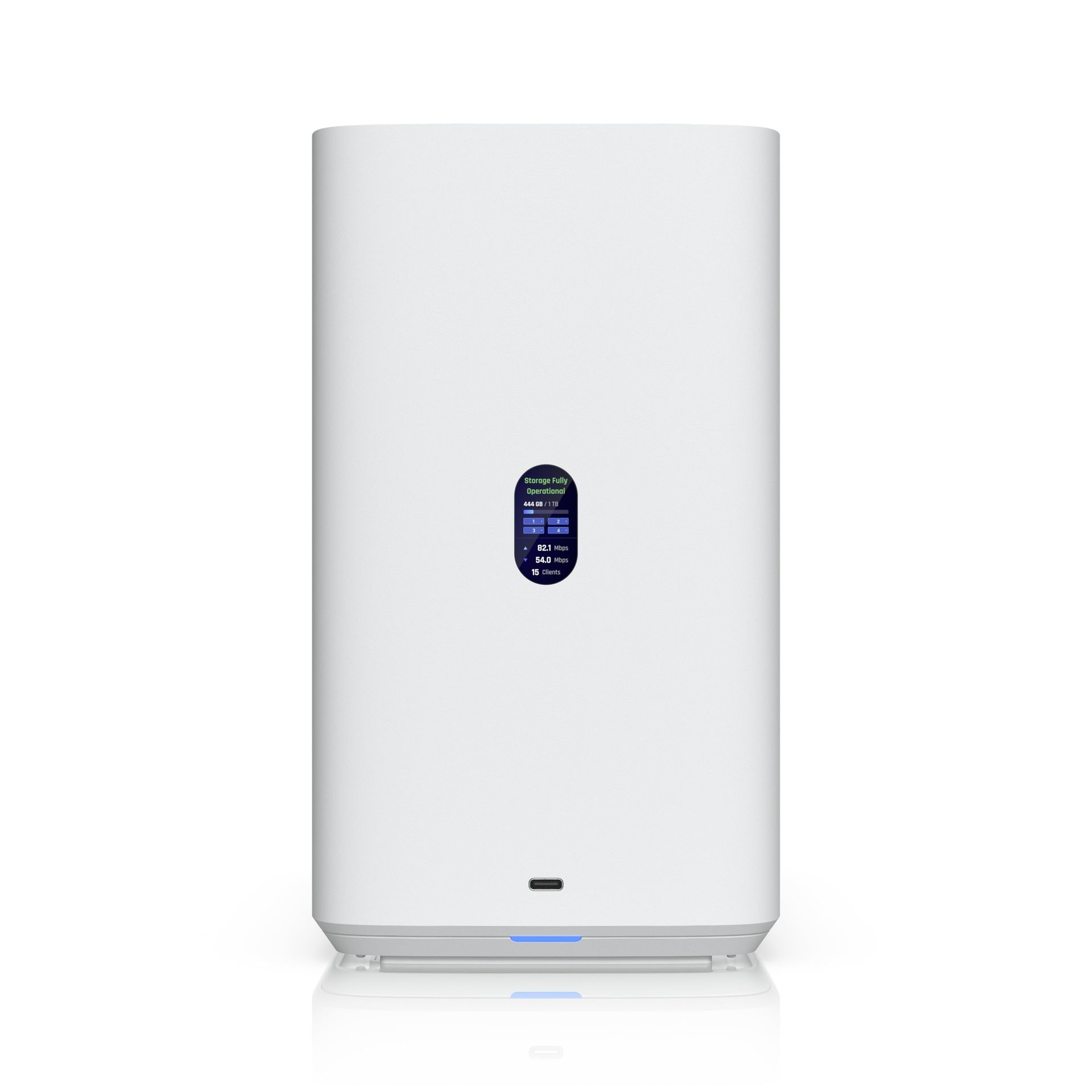 Ubiquiti UNAS 4, White, UniFi Network Storage (4)2.5/3.5" HDD Bays,(2)M.2 NVMe SSD Cach Slot,2.5 GbE, USB-C Connect, PoE+++ Adapter, Compact Footprint