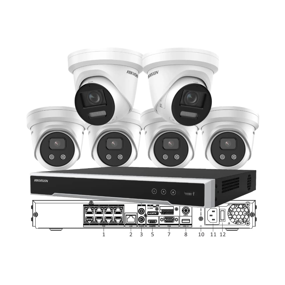 Hikvision 8MP CCTV Kit – 2 ColorVu + 4 AcuSense Cameras + 8CH NVR