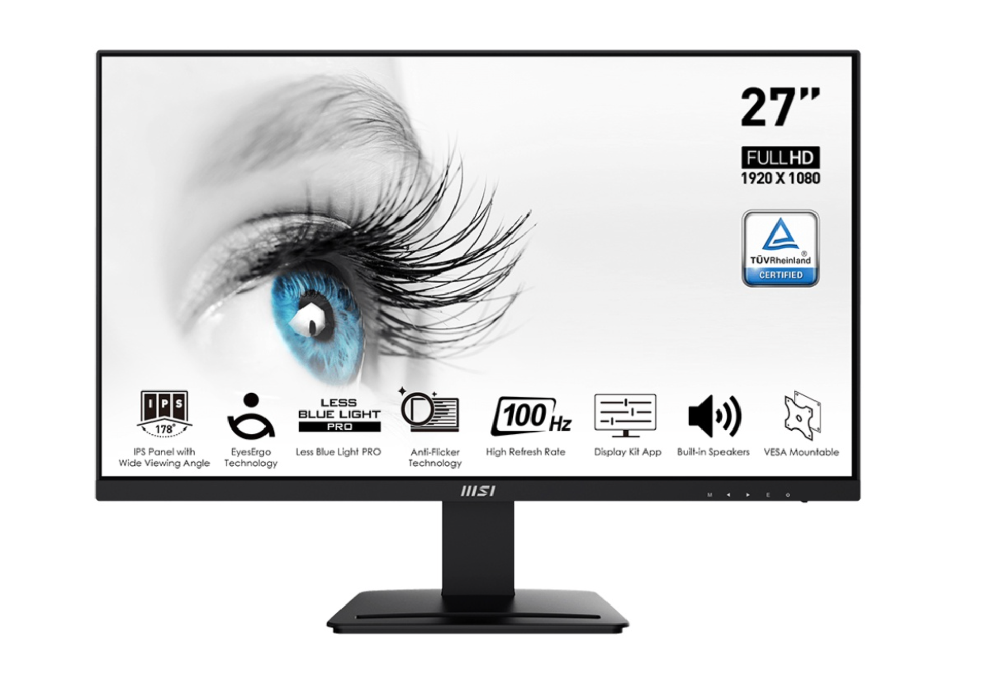 MSI PRO MP273A 27" FHD IPS 100Hz Speakers Monitor