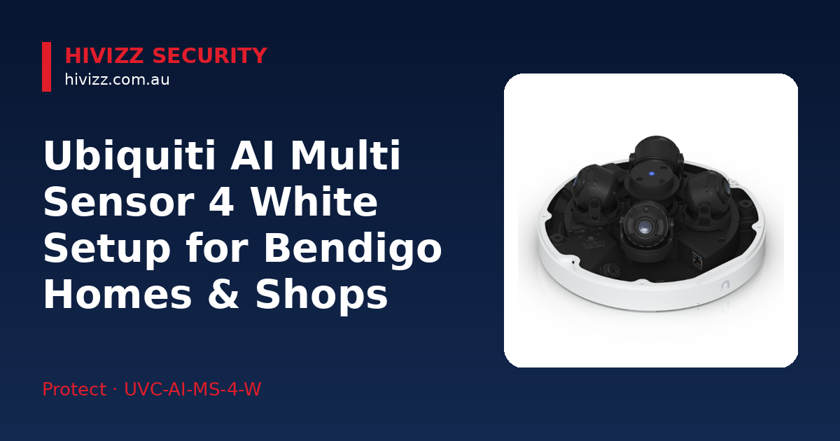 Ubiquiti AI Multi Sensor 4 White, All-weather 32MP multi-sensor camera, Multi-TOPS AI , 2.33× optical zoom, 360° IR cover, 4x independent lenses — Ubiquiti AI Multi Sensor 4 White Setup for Bendigo Ho